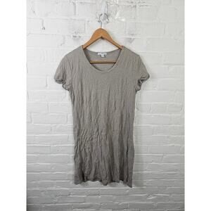 James Perse Women's Scoop Neck Pullover T-Shirt Dress Short Sleeve Tan Size 1